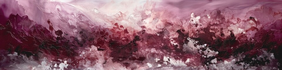 Burgundy And White Colors Gentle Abstract Painting Background Texture  Panoramic Banner. Generative AI