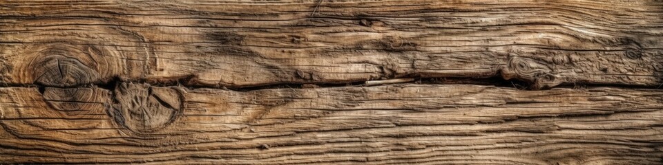 Close Up Khaki Textured Wood Background  Panoramic Banner. Generative AI