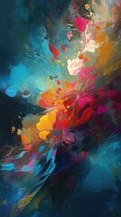 Obraz na płótnie Canvas Vibrant abstract art for a cheerful wall, generative ai