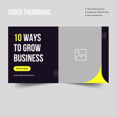 Youtube video thumbnail banner template for business cotent creator, vector eps 10 file format