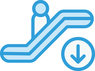 Escalator down Vector Icon Design Illustration