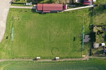Village football playground from the top