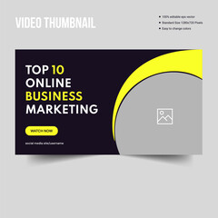 Youtube video thumbnail banner template for multipurpose usage, business content creator thumbnail, vector eps 10 file format