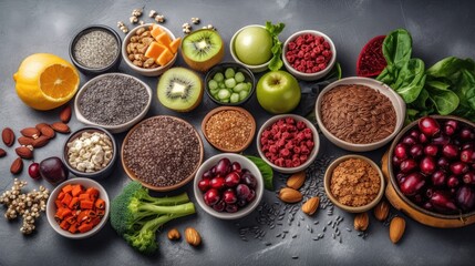 Healthy food clean eating selection. Generative AI