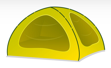 set of camping tent outdoor isolated- 3d illustration