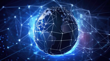 Naklejka premium Cyber Security including a brain and a globe. Generative AI image