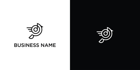 Bird with sound logo design illustration. Bird logo design inspiration. 