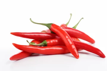 Fotobehang Chili peppers isolated on white background. generative ai   © BlazingDesigns