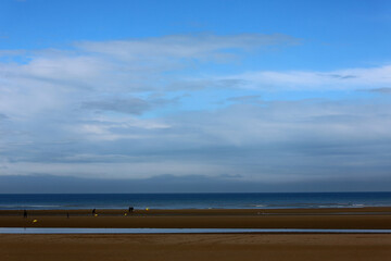 Sky over the beach in Cabourg, France.