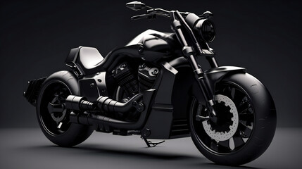 Fototapeta na wymiar Black modern motorcycle, industries, transportation, Generative AI