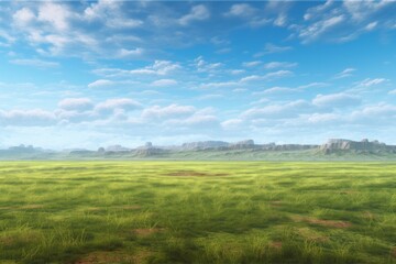 Fototapeta na wymiar Beautiful Rural Plains Landscape on a Clear Day, Generative AI