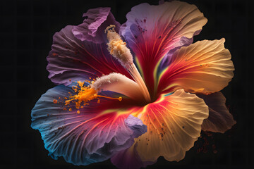 luminous Hibiscus flower, beautiful floral background