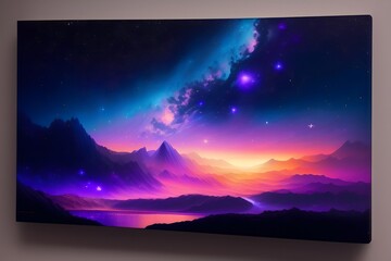 Rendering of "Fantasy Space Sky: A Mesmerizing View of Stars and Galaxies". Generative AI. 