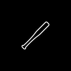 Obraz premium Baseball bat icon isolated on black background. Sport equipment.