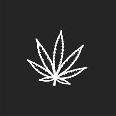 Cannabis line art logo vector template illustration design  isolated on black background