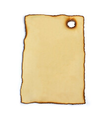 burn the edge shape on a white paper background