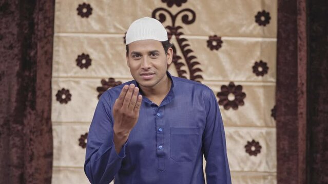 Indian muslim man doing greeting by Adaab