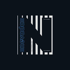 nevada typography for t-shirt print. 