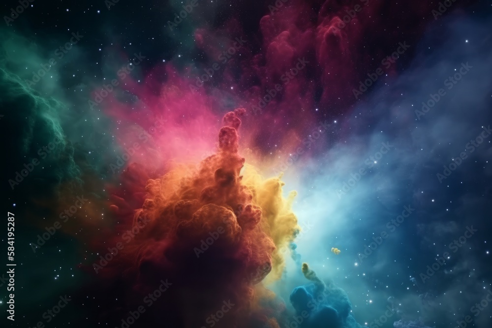Poster Galaxy Background and Many Stars - Generative AI