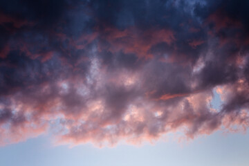 fluffy pinkish clouds