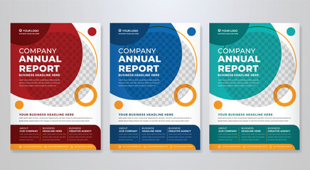 set of business flyer template design with abstract concept and minimalist layout