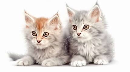 Obraz premium Beautiful cute kittens. A Portrait inquisitive little cats.