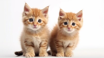 Beautiful cute kittens. A Portrait inquisitive little cats.