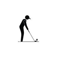 Golf player icon isolated vector graphics