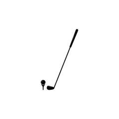 Golf stick and ball icon isolated vector graphics