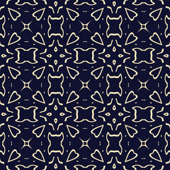 Abstract simple geometric vector seamless pattern with gold line texture on dark background 