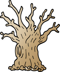 Obraz premium vector gradient illustration cartoon tree