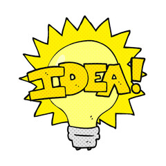 cartoon idea light bulb symbol