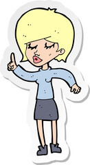 sticker of a cartoon woman with idea