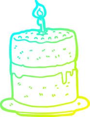 cold gradient line drawing cartoon cake