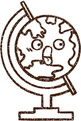 Globe Charcoal Drawing