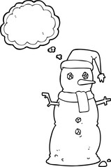 thought bubble cartoon snowman