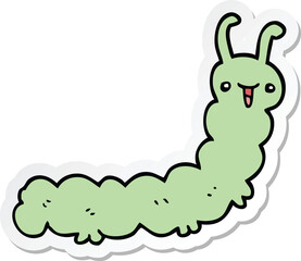 sticker of a cartoon caterpillar