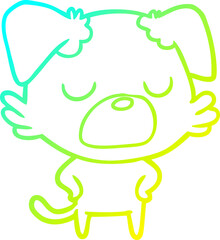 cold gradient line drawing cartoon dog
