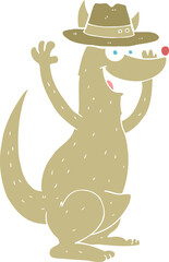 flat color illustration of a cartoon kangaroo