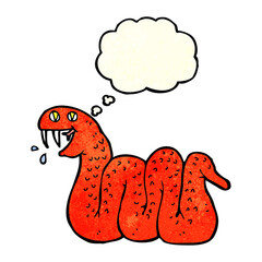 cartoon snake with thought bubble