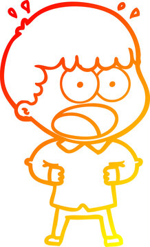 recommend clip art: warm gradient line drawing cartoon shocked man