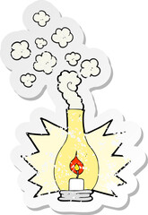 retro distressed sticker of a cartoon old glass lantern