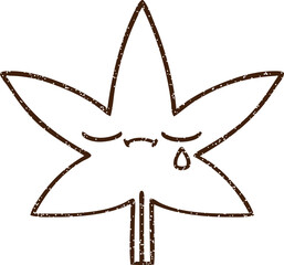 Fototapeta premium Crying Leaf Charcoal Drawing