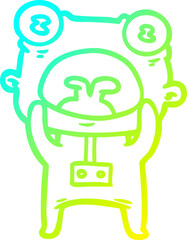 cold gradient line drawing cartoon weird alien communicating