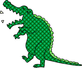 quirky comic book style cartoon crocodile