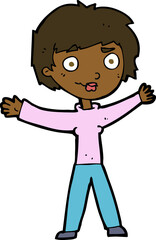 cartoon woman waving arms