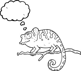 thought bubble cartoon chameleon