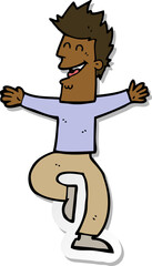 sticker of a cartoon laughing man