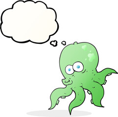 thought bubble cartoon octopus