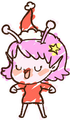 Festive Alien Chalk Drawing